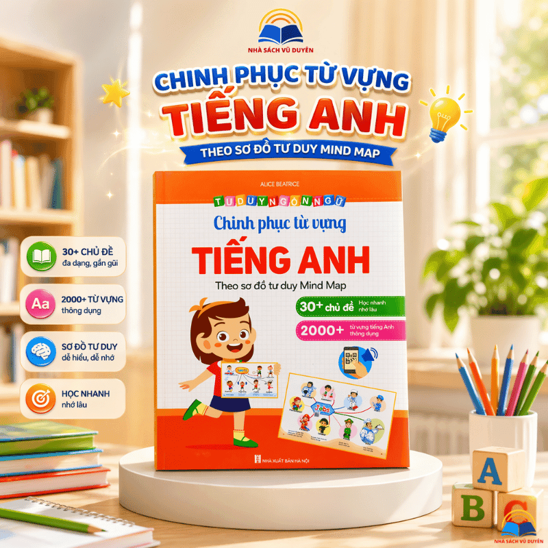 Sách Bé chinh phục từ vựng Tiếng anh Theo sơ đồ tư duy Mind Map Phiên bản mới