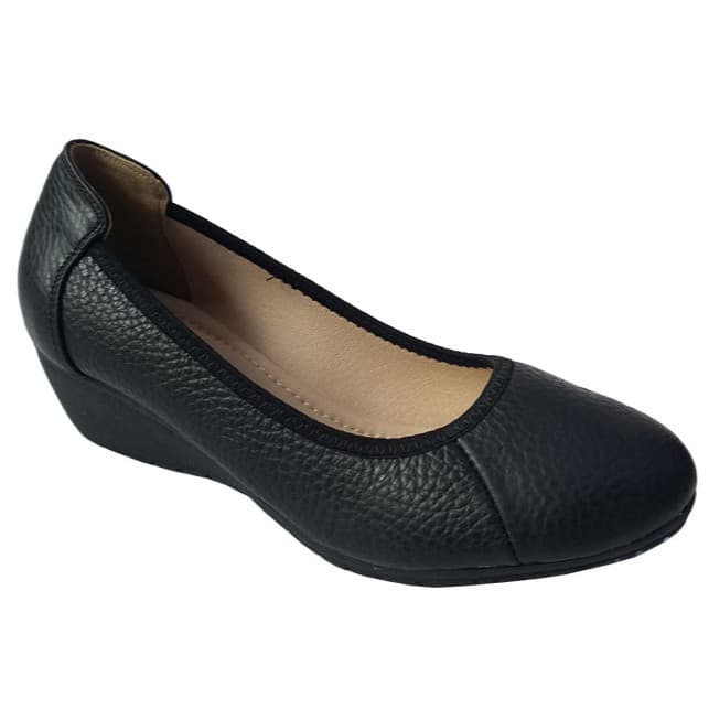 Giày búp bê nữ da bò BIGGBEN cao cấp BB93 37 Đen