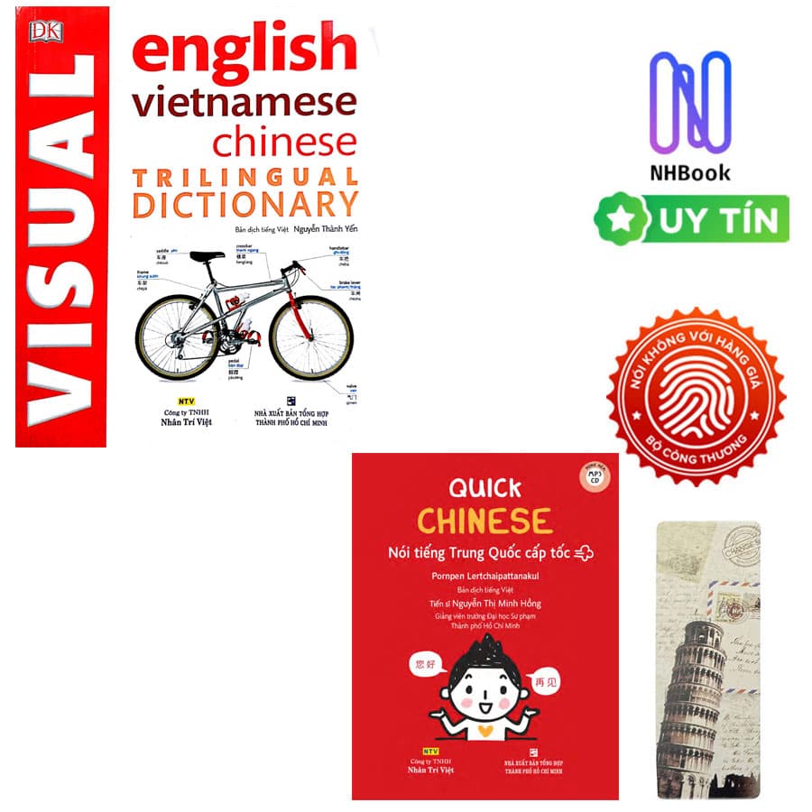 Combo Visual English Vietnamese Chinese Trilingual Dictionary và Quick Chinese Nói Tiếng Trung Cấp Tốc Kèm CD Tặng Kèm Bộ Bookmark Ti ki 2018