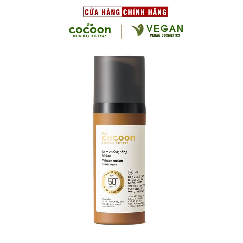 Kem chống nắng bí đao quang phổ rộng bảo vệ rất cao SPF 50 PA Cocoon 50ml thuân chay