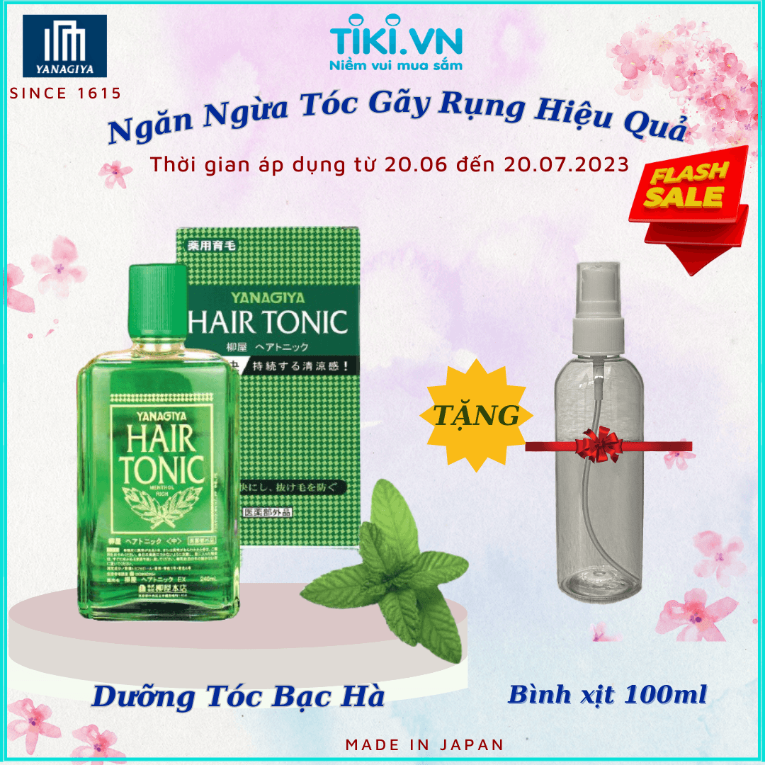 Sản phẩm dưỡng tóc Yanagiya Hair Tonic Medium Bạc Hà