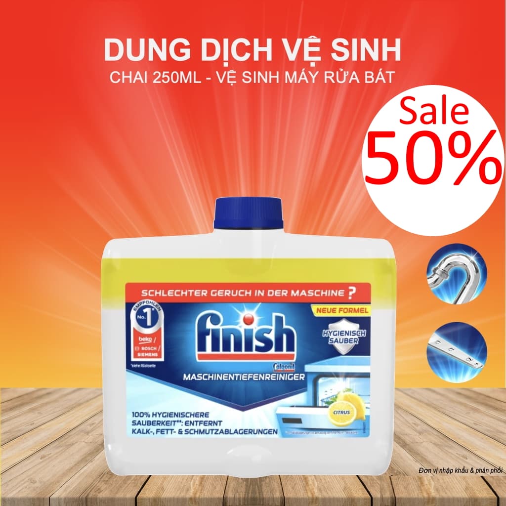 Vệ sinh máy rửa bát Finish vệ sinh máy finish hương chanh