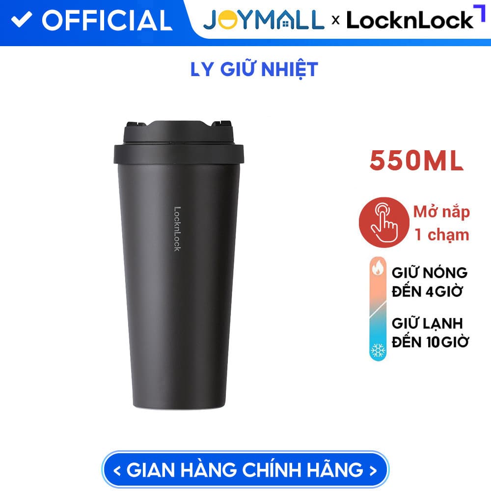 Bình Giữ Nhiệt Lock&Lock Energetic One Touch Tumbler LHC3249 550ML Đen