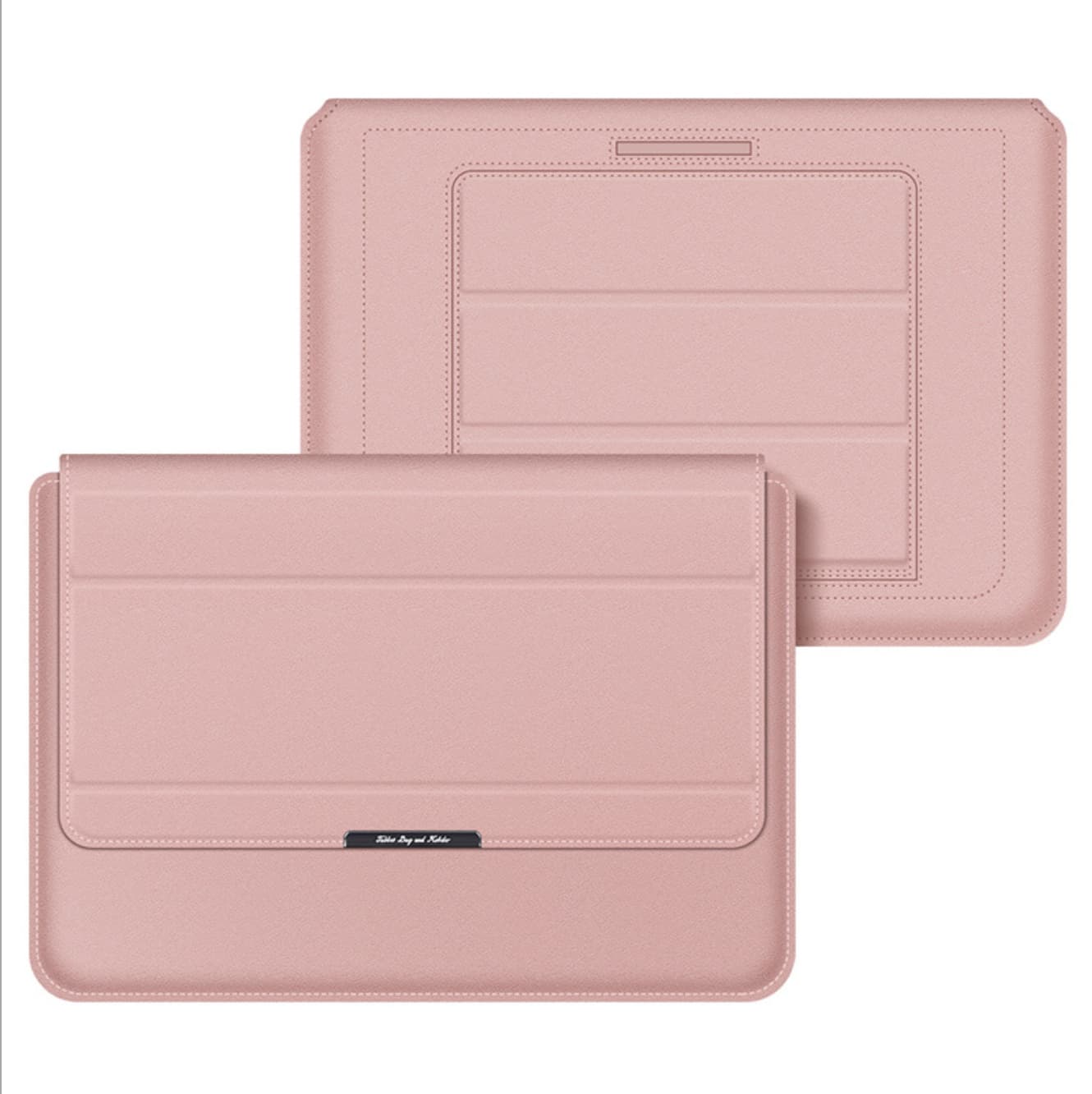 Túi chống sốc bao da dành cho ipad laptop macbook surface kiêm giá đỡ tản nhiệt kèm ví đựng sạc chuột Màu Hồng MacPro13.3 2020 2021