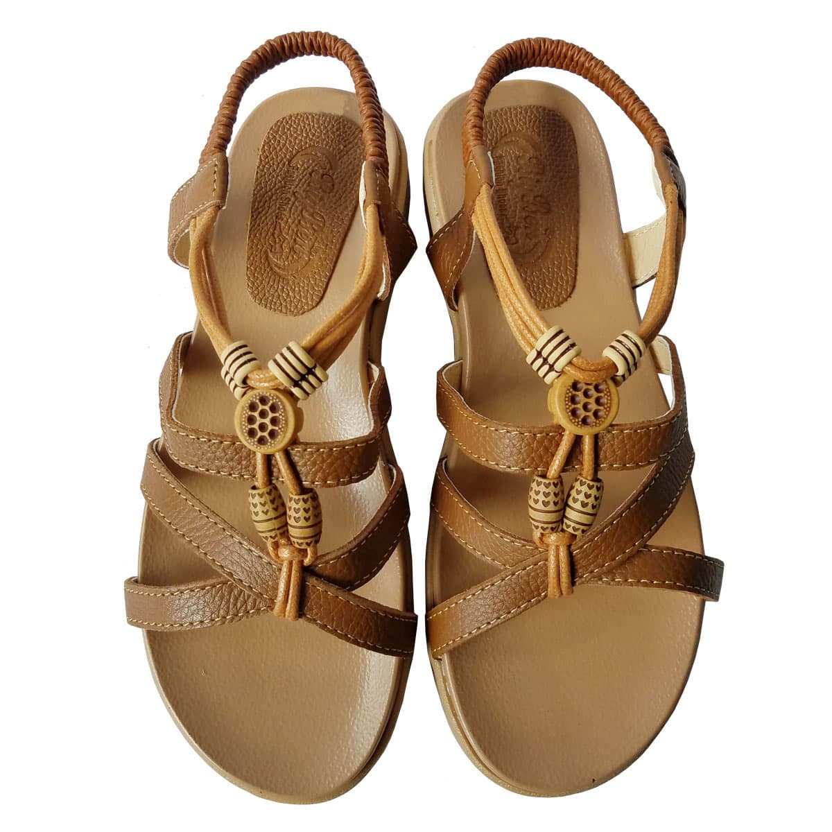 Giày Sandal Nữ BIGGBEN Da Bò Thật SDN08 38 Vàng Bò
