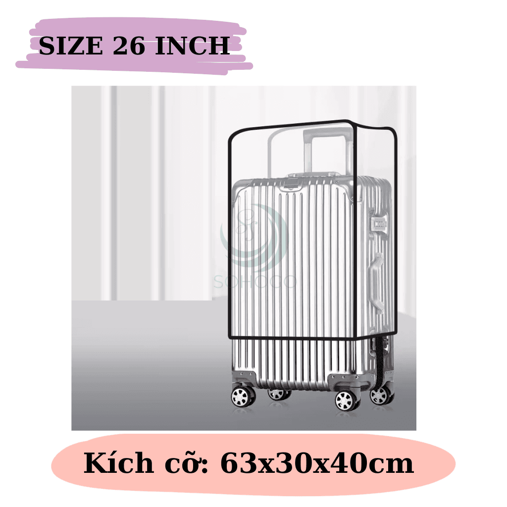 Áo Bọc Vali Trong Suốt Cao Cấp Áo Trùm Bảo Vệ Vali Chống Trầy Xước Cover Bảo Vệ Vali Chống Nước 1830 Inch Áo Bọc Vali Co Giãn Chống Bụi Bẩn 26 inch