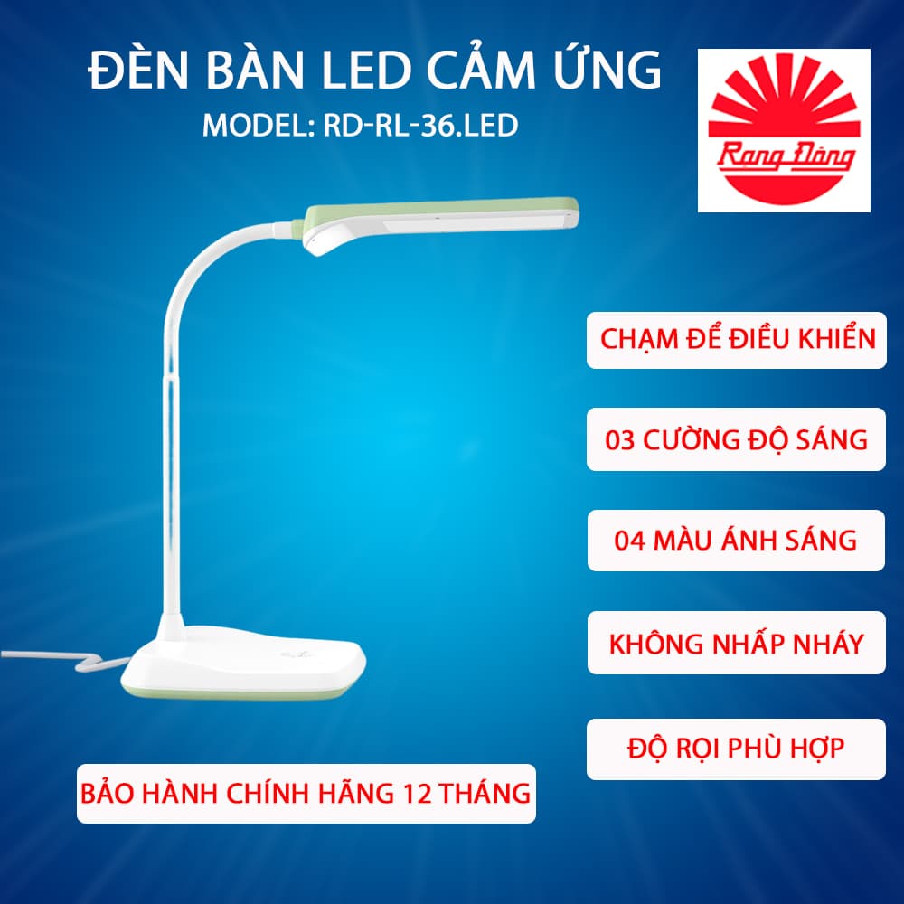Đèn bàn học led cảm ứng Rạng Đông Model RD RL 36 LED