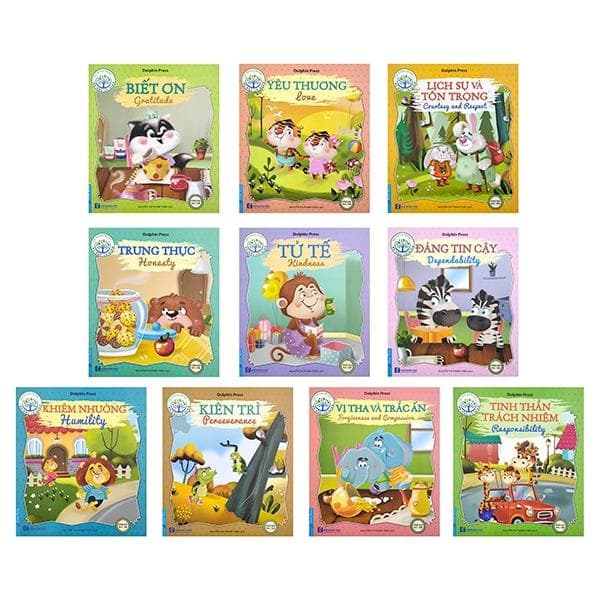 Combo 10 Quyển Bộ Sách Bé Học Lễ Giáo Song Ngữ Anh Việt Tái Bản