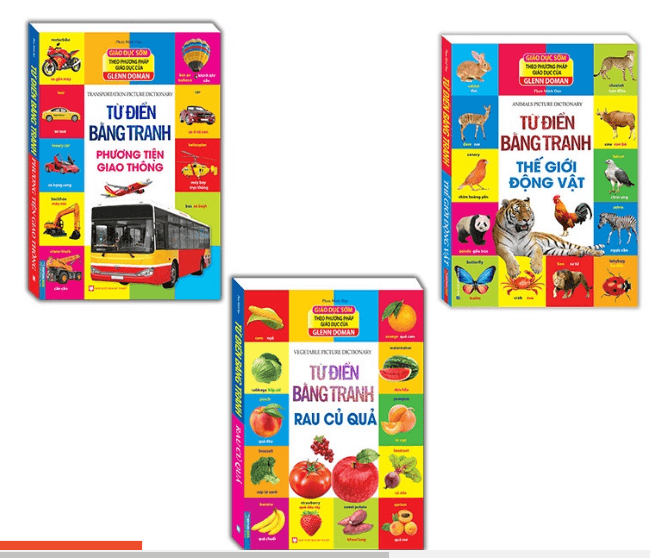 Combo 3Q Từ điển bằng tranh Phương tiện giao thông Thế giới động vật Rau củ quả