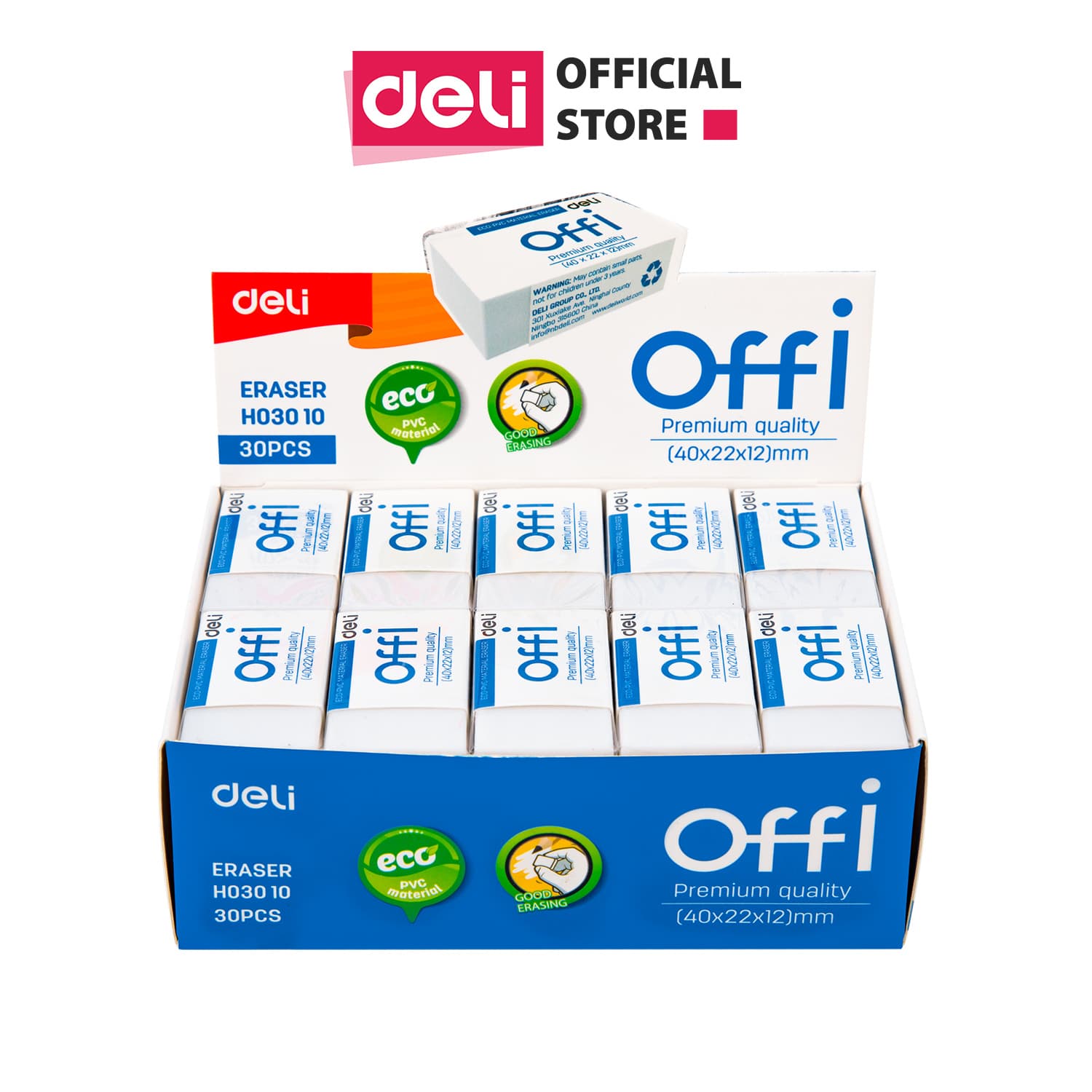 Gôm Tẩy Deli Trắng Phù Hợp Thi Trắc Nghiệm Combo 4 Chiếc EH03010 Màu trắng 4 chiếc