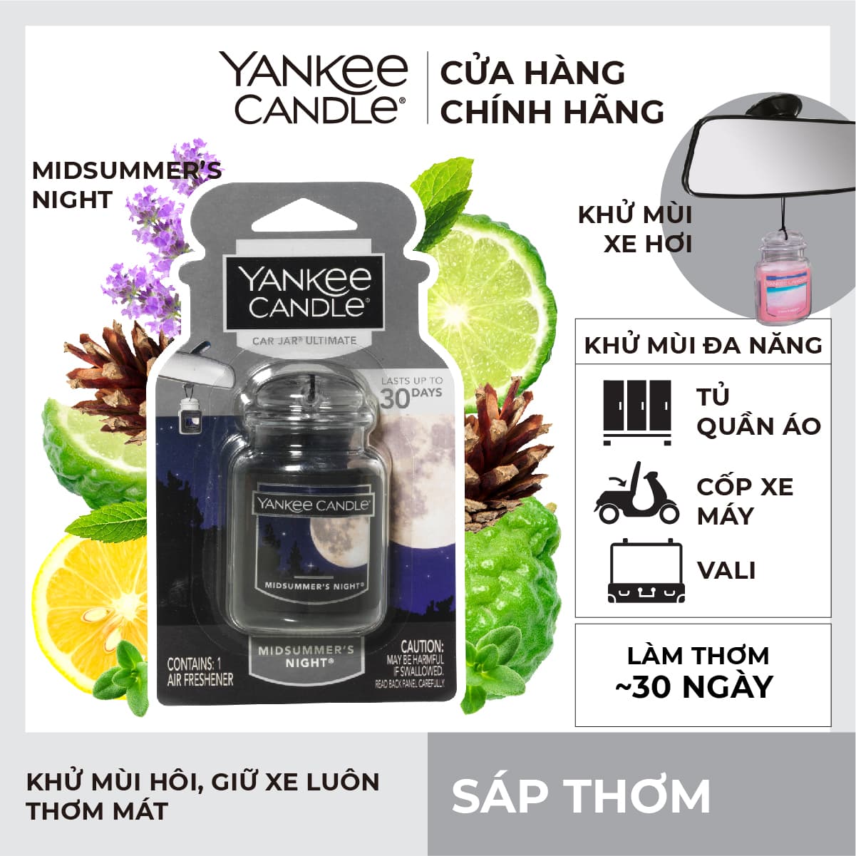 Sáp thơm xe Yankee Candle Midsummer Night
