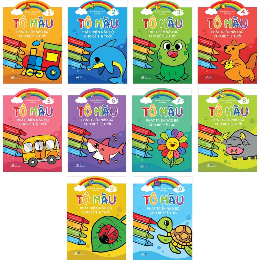 Sách Bộ 10 Cuốn Tô Màu Phát Triển Não Bộ Cho Bé 1 5 Tuổi