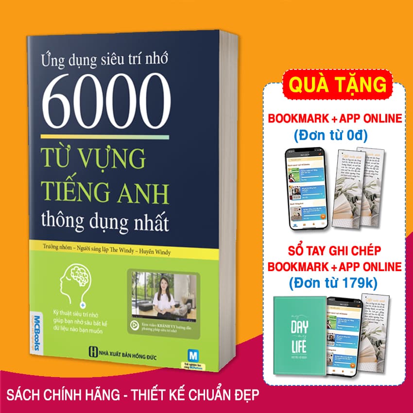 Ứng Dụng Siêu Trí Nhớ 6000 Từ Vựng Tiếng Anh Thông Dụng Nhất Tặng kèm Bookmark PL