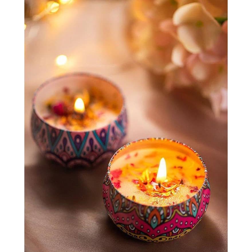 Combo 4 lọ nến hoa thơm cao cấp OLAPLE N011 mùi ngẫu nhiên