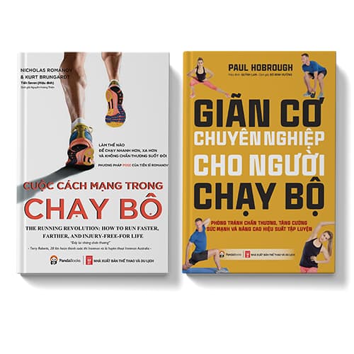 Sách Combo 2 cuốn Giãn cơ chuyên nghiệp cho người chạy bộ Cuộc cách mạng trong chạy bộ Pandabooks