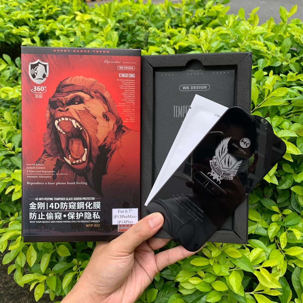 Kính Cường Lực Chống Nhìn Trộm KingKong Dành Cho iPhone Full Hộp Dán Full Màn 13ProMax 14Plus 6 7
