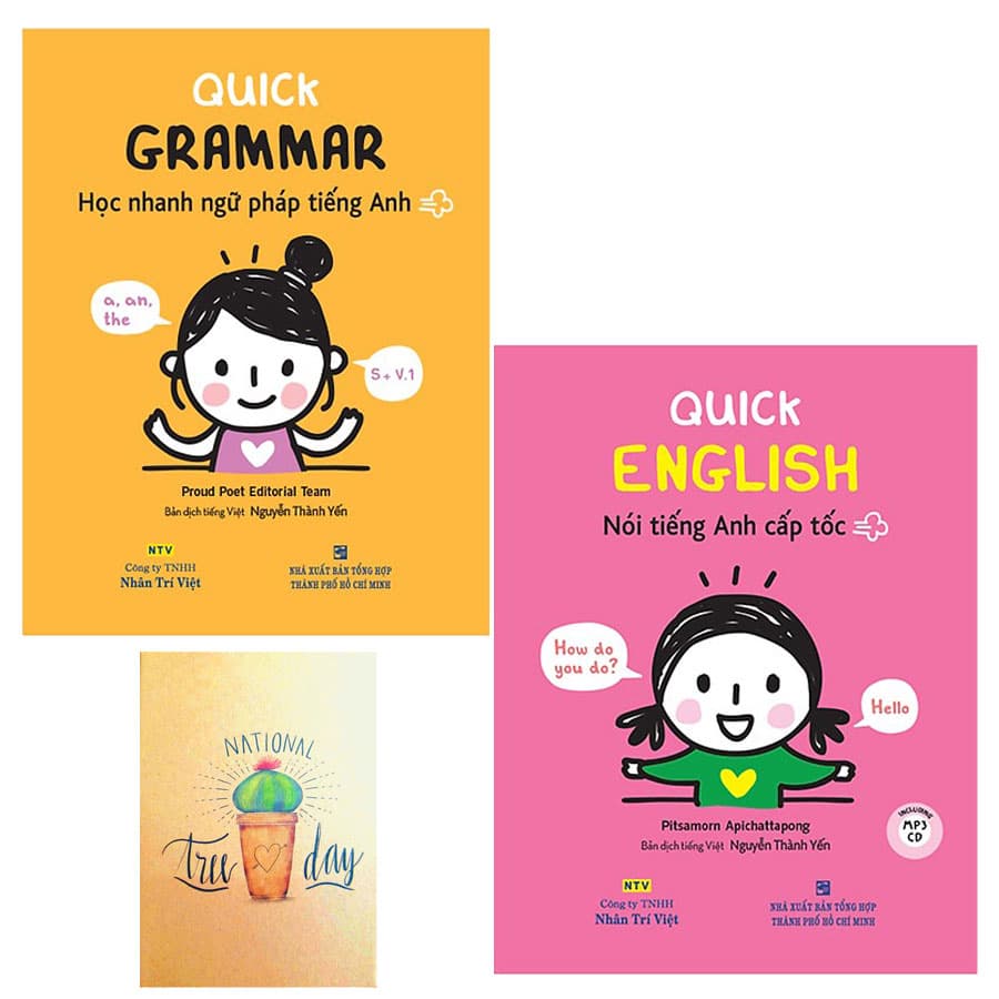 Combo Quick Grammar Học Nhanh Ngữ Pháp Tiếng Anh và Quick English Nói Tiếng Anh Cấp Tốc Tặng Kèm Sổ Tay