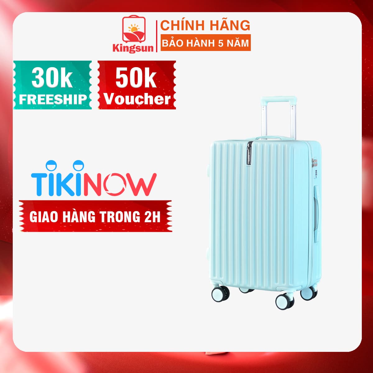 Vali kéo du lịch Kingsun xách tay máy bay size 20inch KS 219 Xanh lam nhạt