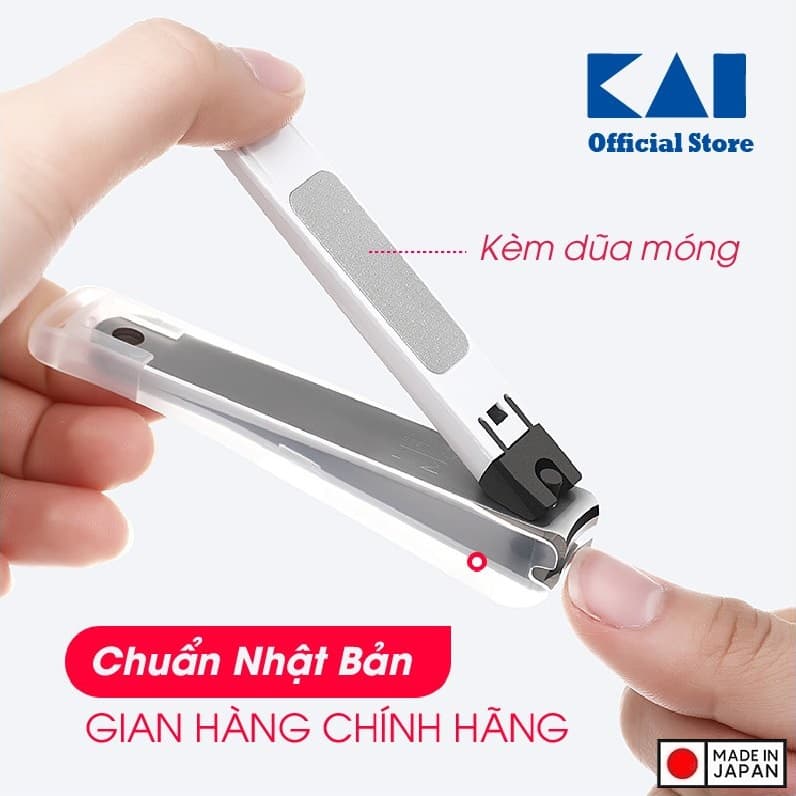 Bấm móng tay cao cấp KAI Type 001 cấu tạo lưỡi cắt sắc bén với tay cầm gọn và dễ sử dụng Hàng nội địa Nhật Bản Made in Japan Trắng