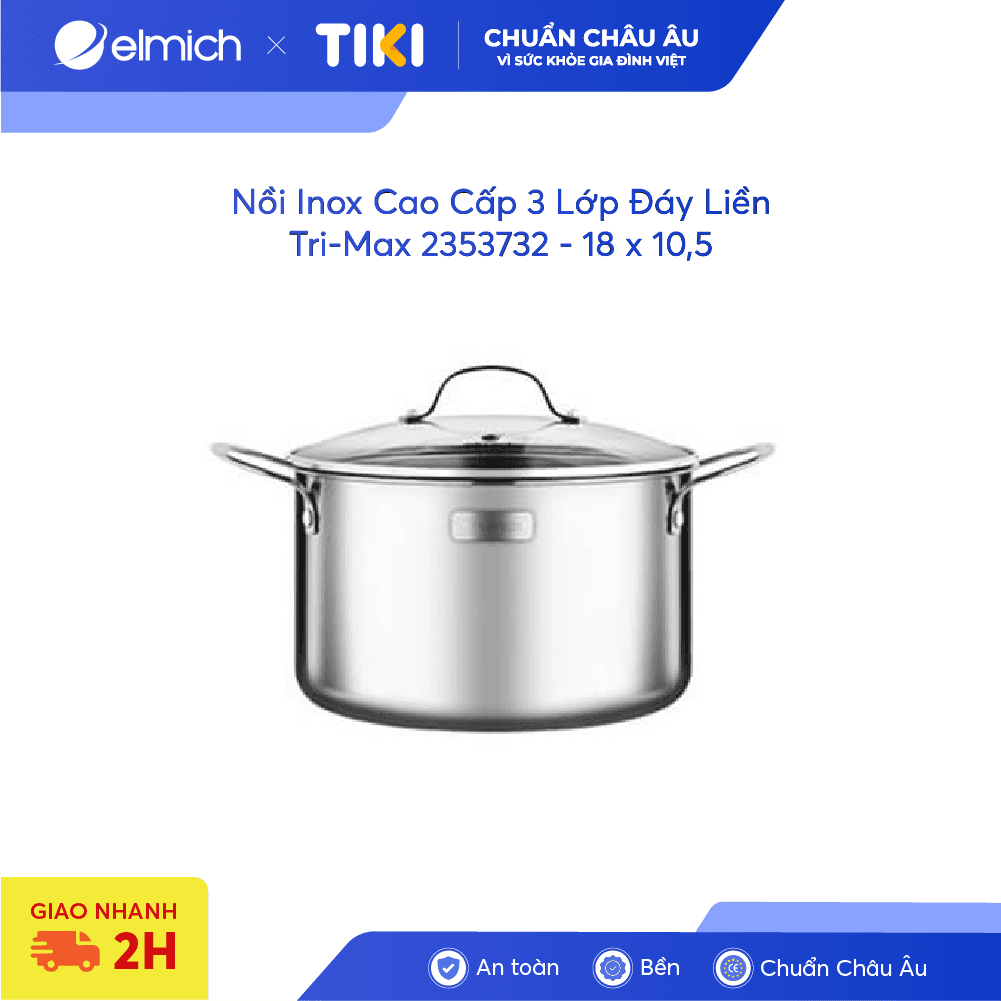 Nồi Inox Cao Cấp 3 Lớp Đáy Liền Tri Max 2353732 18 x 10 5