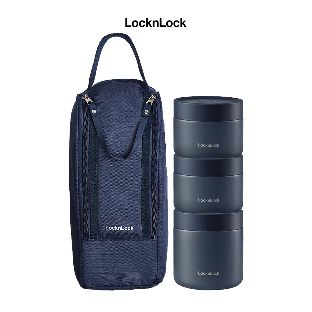 Bộ Hộp Cơm Giữ Nhiệt Hút Chân Không Lock&Lock NVY 4 LHC8052S01