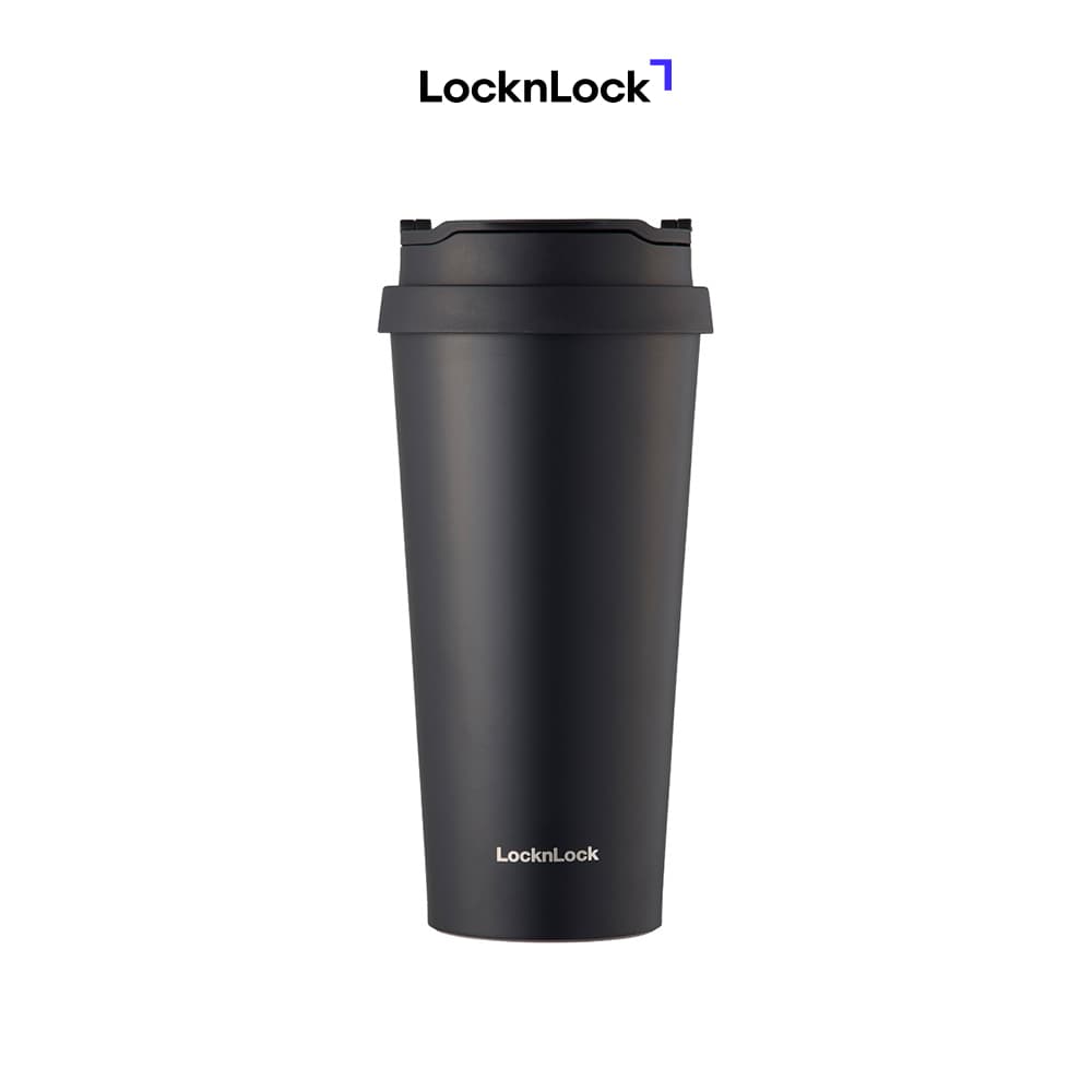 Bình giữ nhiệt LocknLock có 2 nắp thay thế Clip Tumbler 540ml LHC4279 Đen