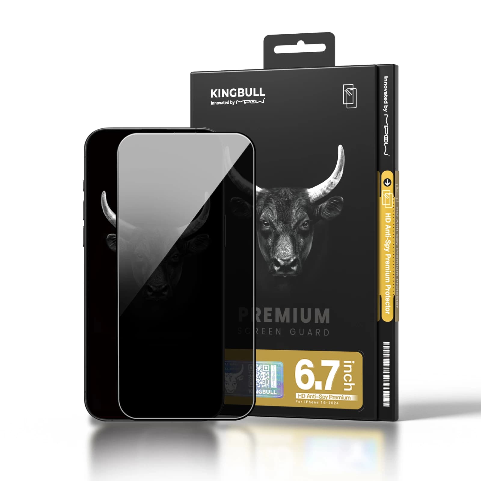 Kính cường lực Mipow Kingbull HD Anti Spy Premium Silk for iPhone 6.3 inch