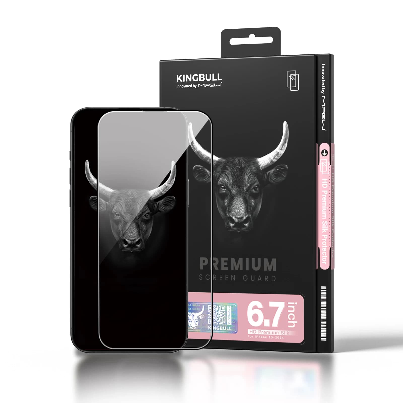 Kính cường lực Mipow Kingbull HD Premium Silk for iPhone 6.7 inch 2024