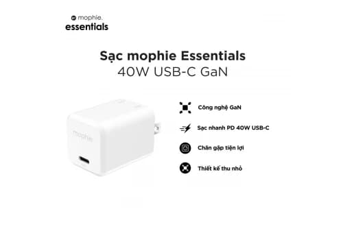 Sạc mophie Essentials 40W USB C GaN 409917454