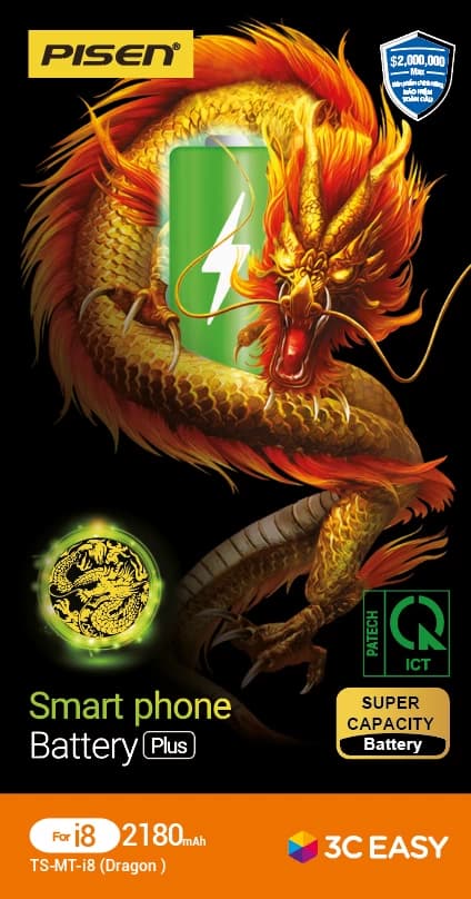 Pin iPhone 8 Pisen (siêu cao 2180mAh)