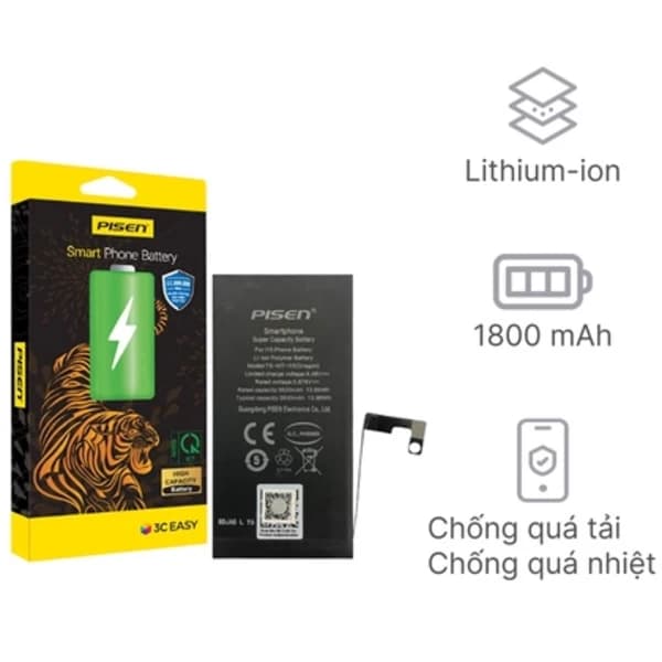 Pin iPhone SE PISEN dung lượng cao 1800mAh