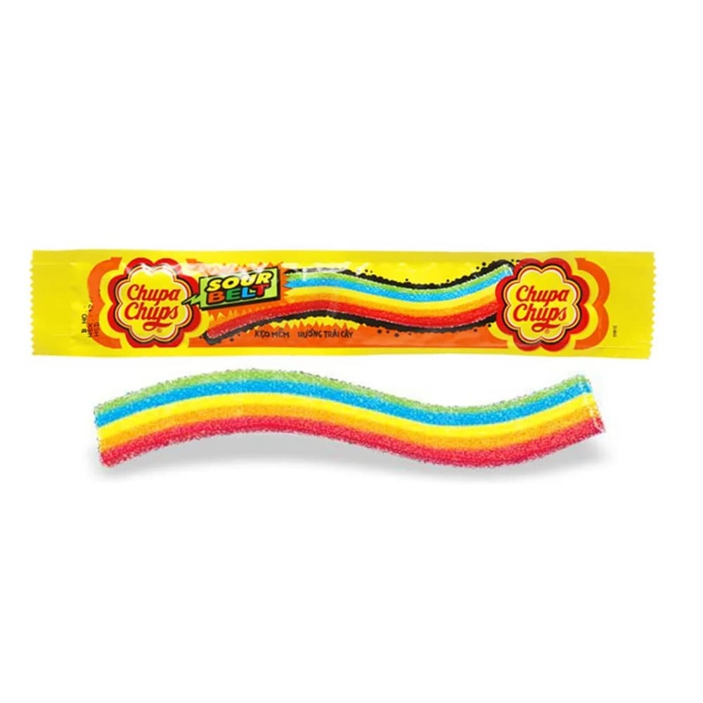Chupa Chups Sour Belt kẹo dẻo hương trái cây 8g thanh