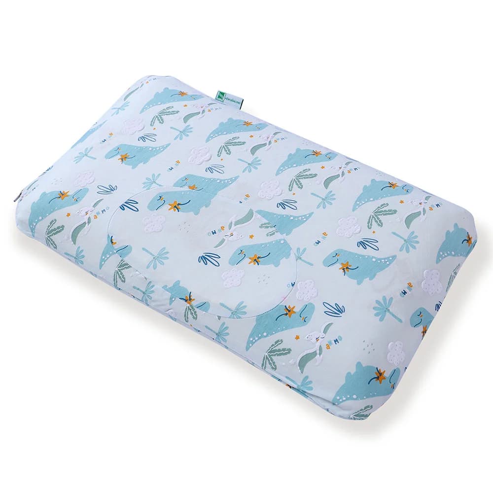 Gối cao su thiên nhiên Oval Baby nửa lõm Giao hoạ tiết ngẫu nhiên
