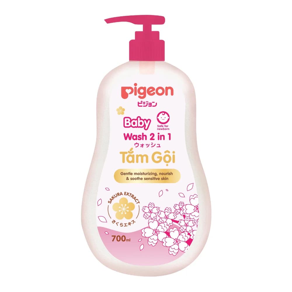 Sữa tắm gội dịu nhẹ cho bé 2in1 Sakura Pigeon 700ml