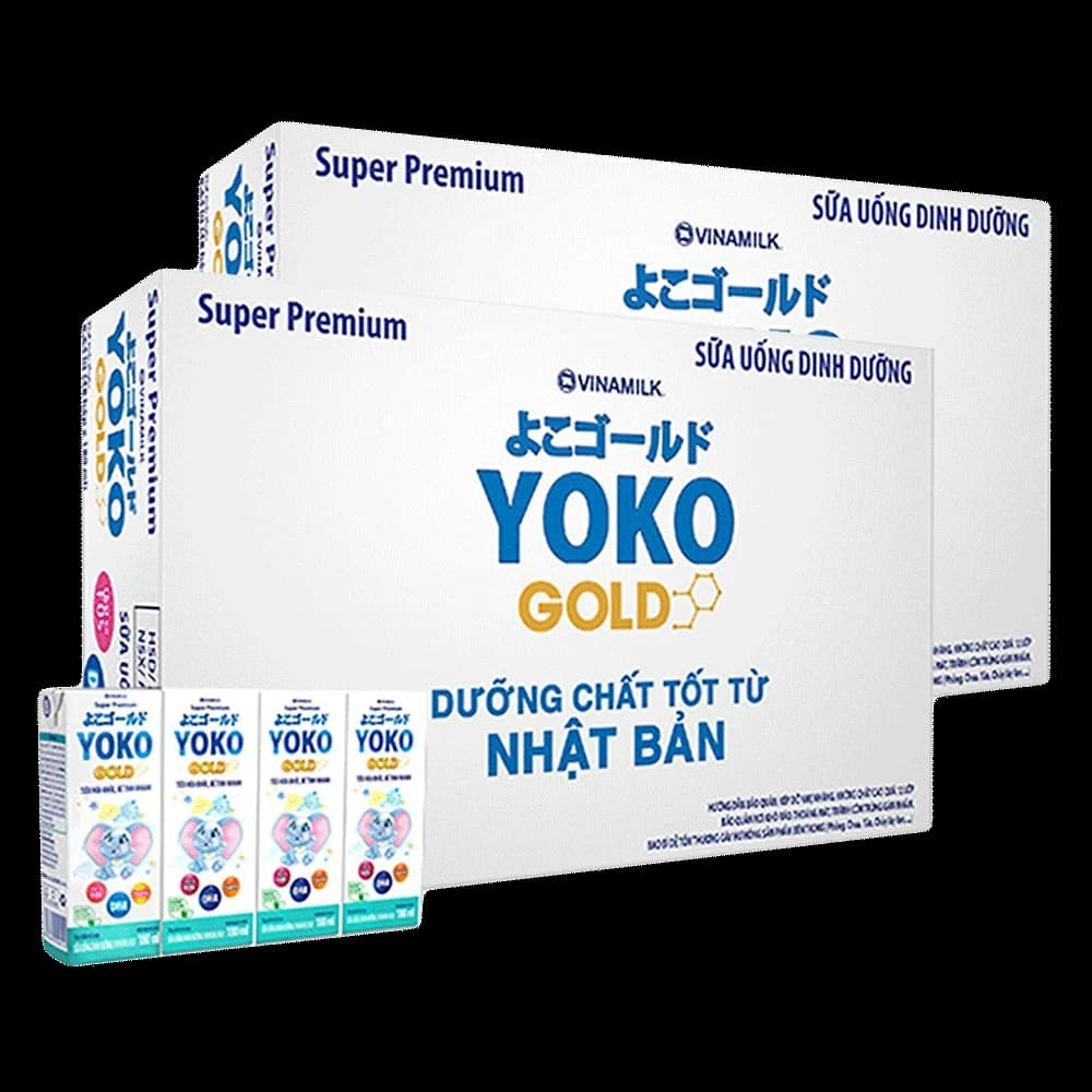 Combo 2 thùng Sữa uống dinh dưỡng Vinamilk Yoko Gold 180ml (Lốc 4 hộp)