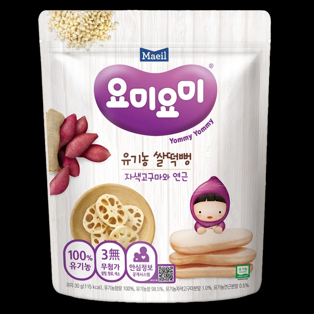Bánh Gạo Hữu Cơ Yommy Maeil Vị Khoai Lang Và Củ Sen