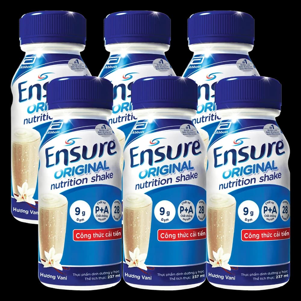 Thực phẩm dinh dưỡng y học Ensure dạng lỏng hương vani 237ML Lốc 6 chai