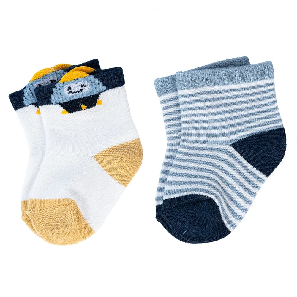 Set 2 đôi vớ sợi tre bé trai Animo XVV0524006 (0 6M Nhiều màu)
