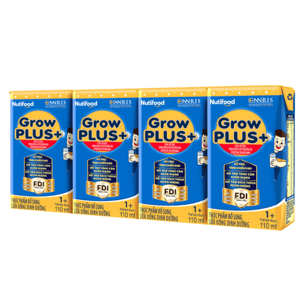 Thùng Sữa GrowPLUS+ Xanh 1+ 110ml (lốc 4 hộp)