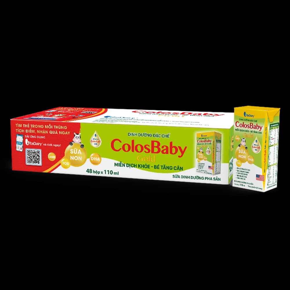 Thùng sữa uống dinh dưỡng Colosbaby 110ml lốc 4 hộp (trên 1 tuổi)