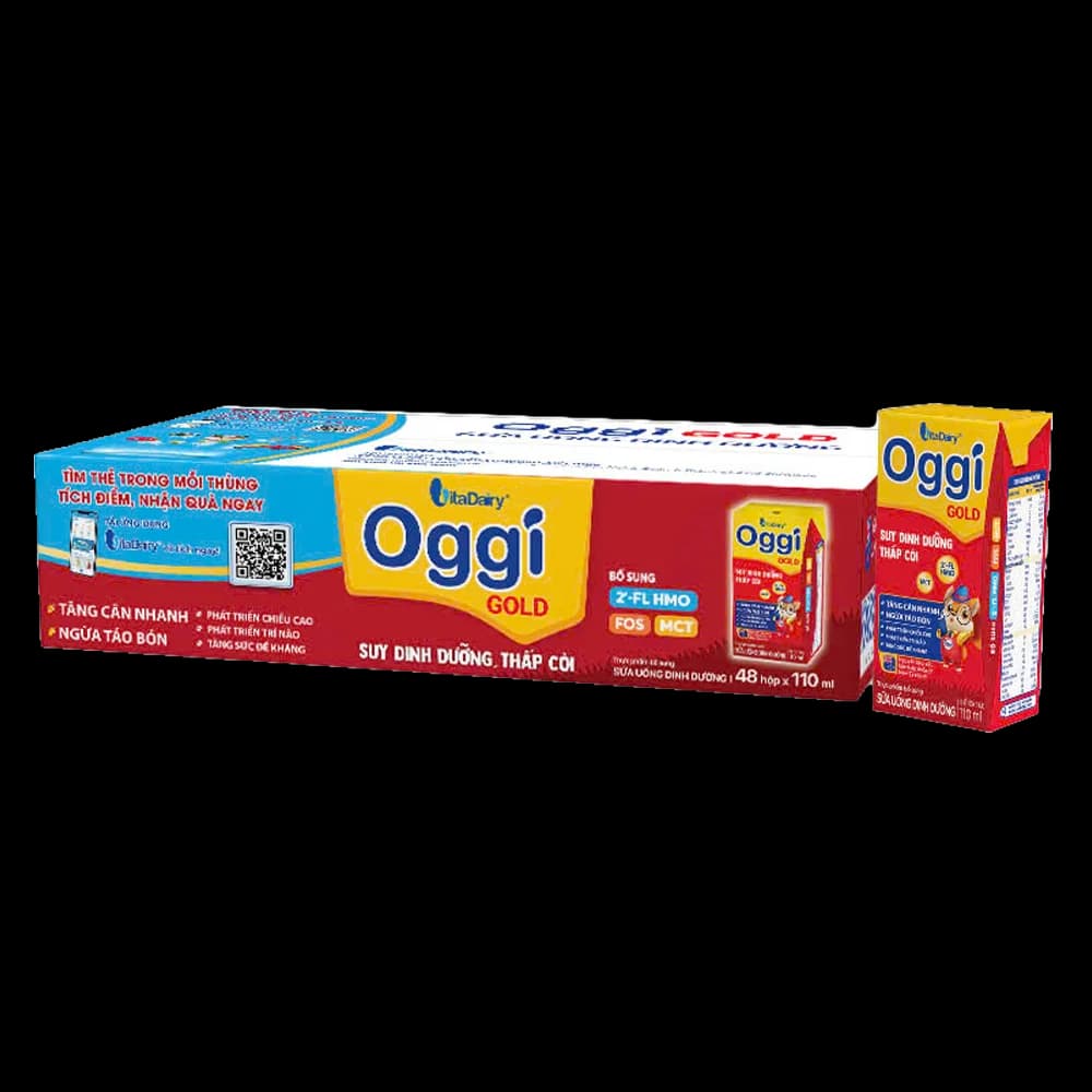 Thùng Sữa uống dinh dưỡng Oggi Gold 110ml lốc 4 hộp (trên 1 tuổi)