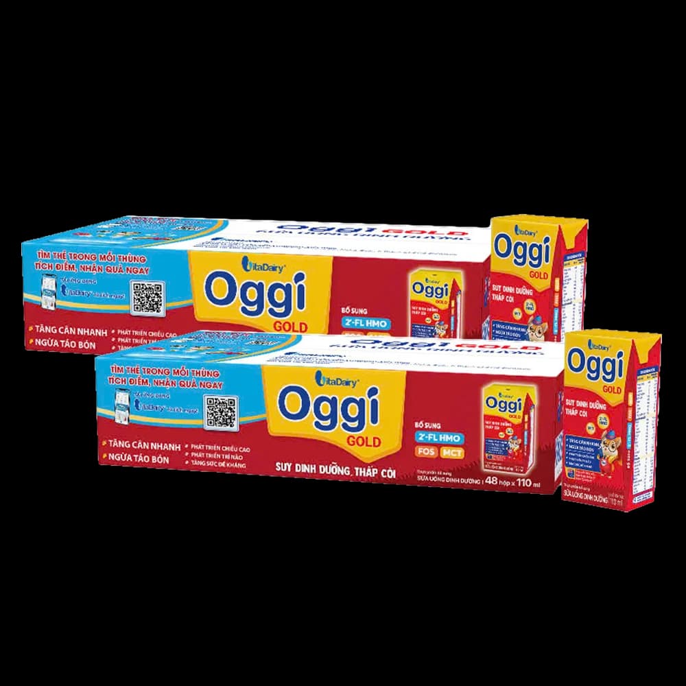 Combo 2 thùng Sữa uống dinh dưỡng Oggi Gold 110ml lốc 4 hộp (trên 1 tuổi)