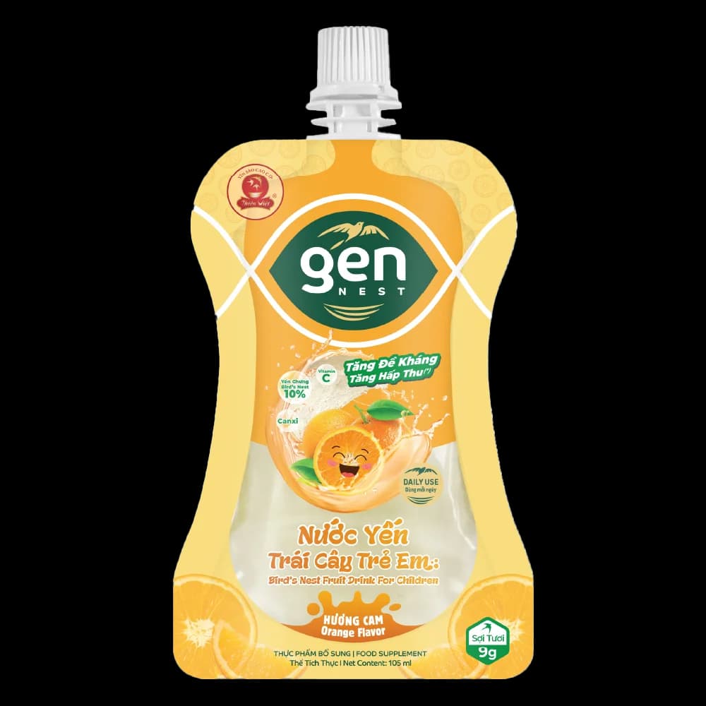 Gennest Nước Yến Trái Cây Trẻ Em Hương Cam