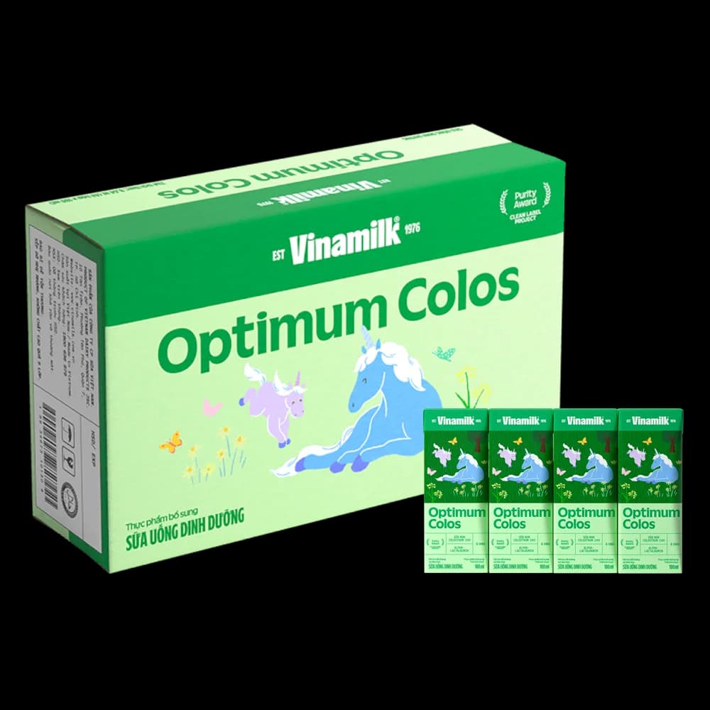 Thùng Sữa uống dinh dưỡng Optimum Colos 180ml (Lốc 4 hộp)