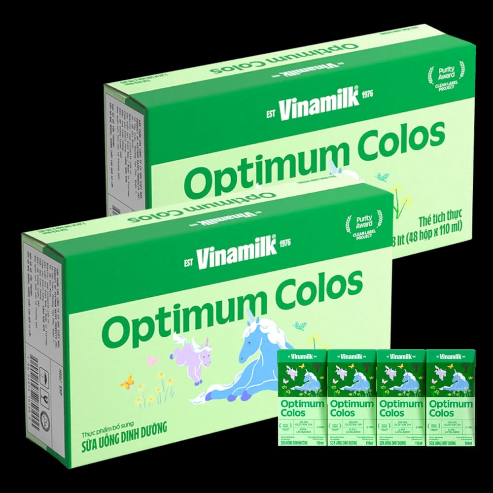 Combo 2 thùng Sữa uống dinh dưỡng Optimum Colos 110ml (Lốc 4 hộp)