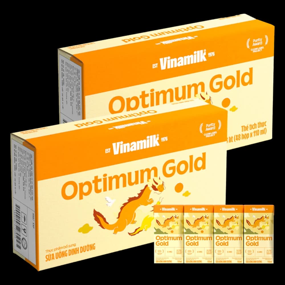 Combo 2 thùng Sữa uống dinh dưỡng Optimum Gold 110ml (Lốc 4 hộp)