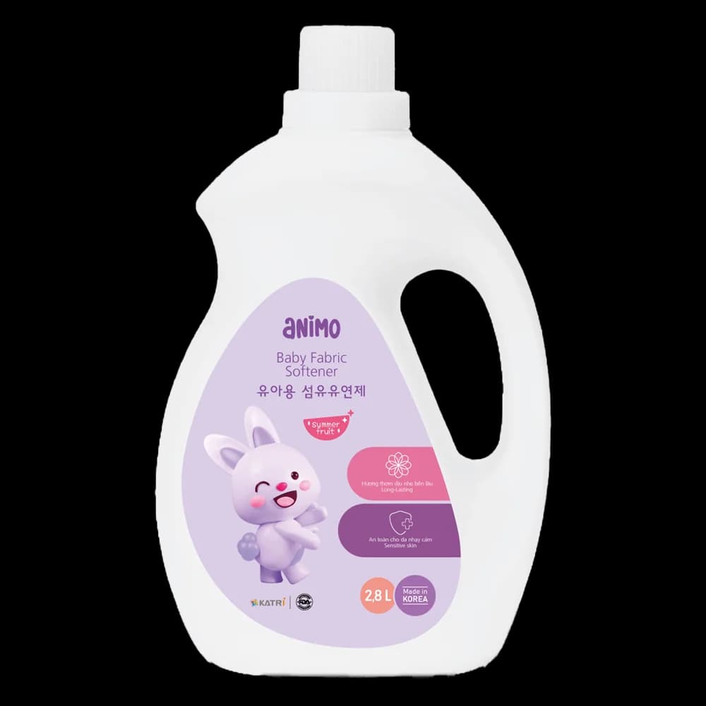 Nước xả cho bé Animo hương trái cây mùa hè chai 2 8L