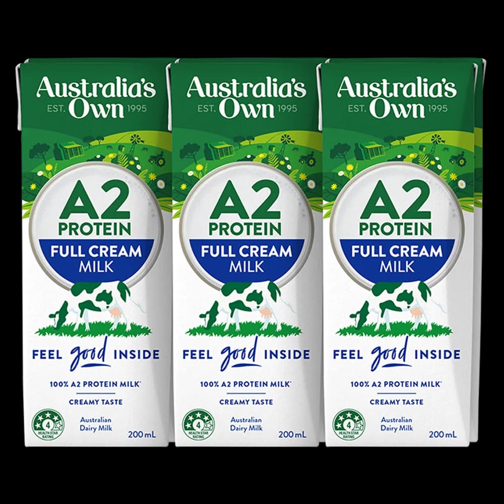 Sữa tươi tiệt trùng nguyên kem Australia's Own A2 Lốc 3x200ml (Giao bao bì ngẫu nhiên)