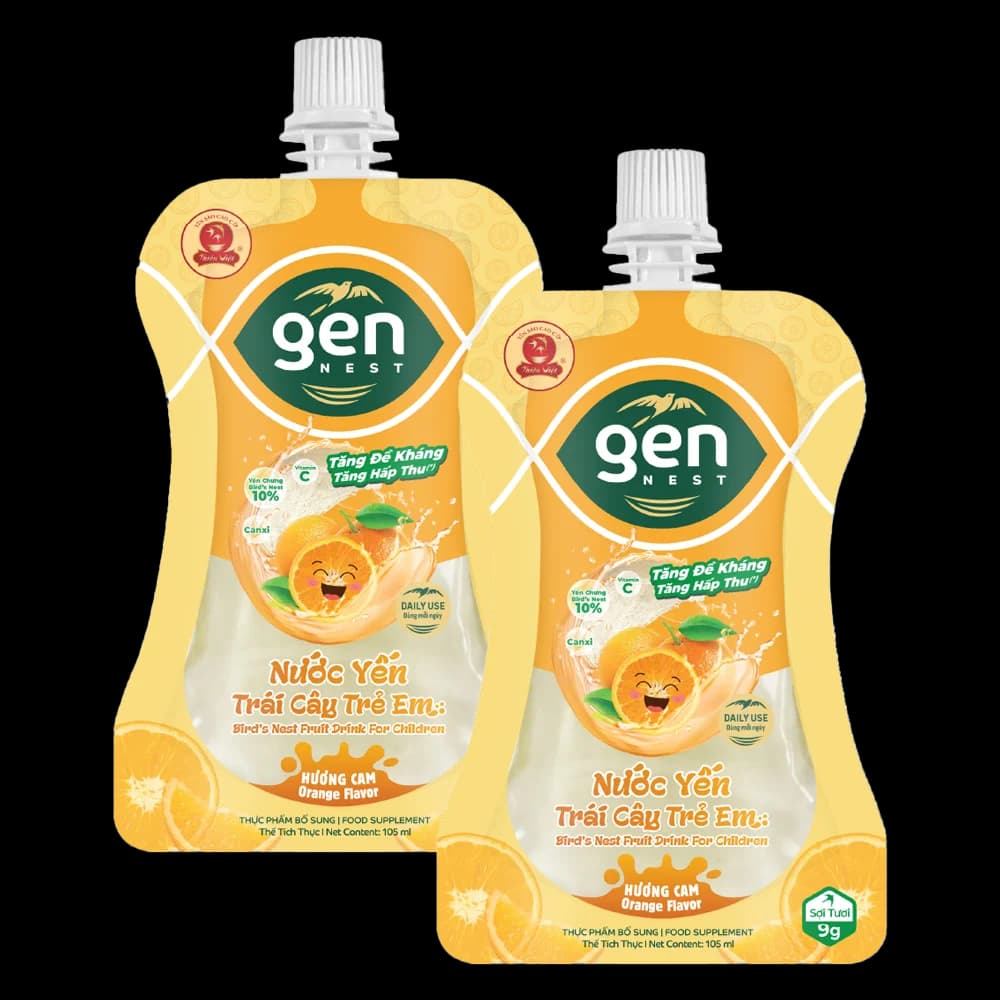 Combo 2 Gennest Nước Yến Trái Cây Trẻ Em Hương Cam