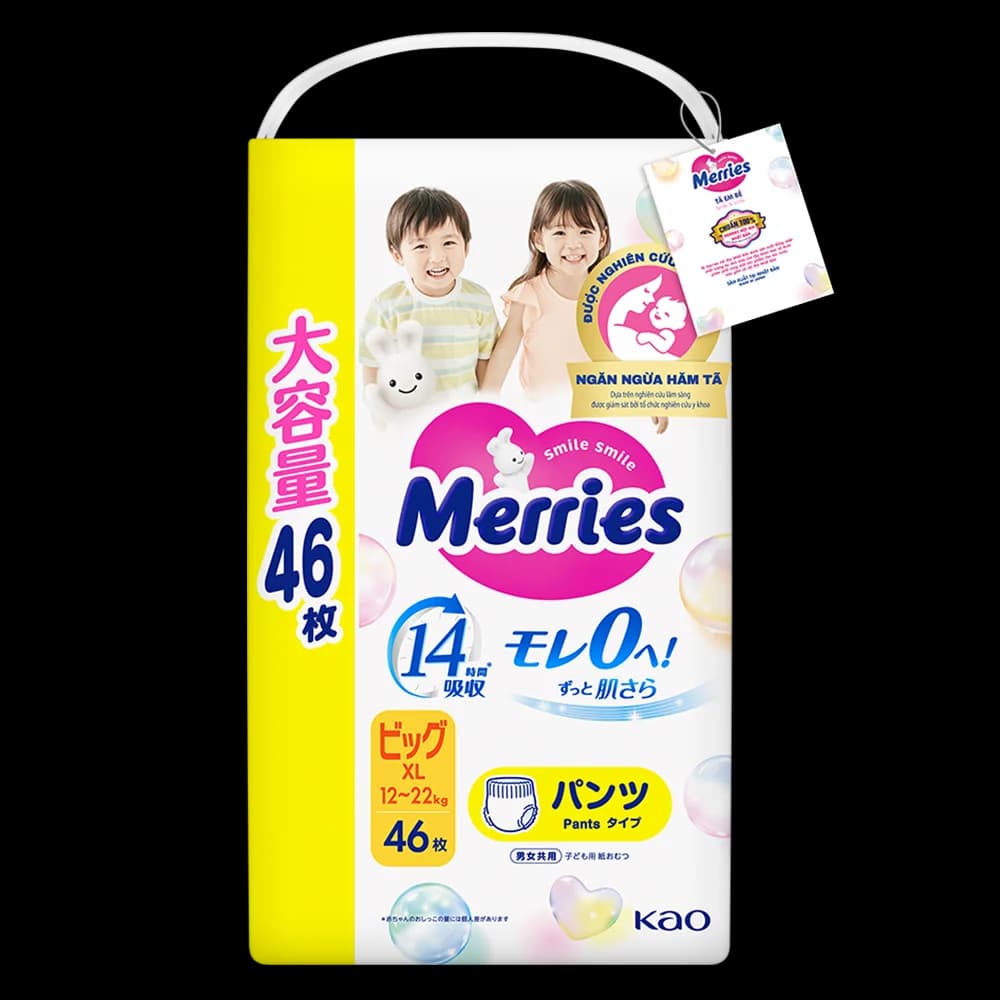 Tã quần Merries Ultra Jumbo (XL 12 22kg 46 miếng)